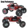 Rcarmumb 2.2 Inch Beadlock Wheel Rim & Wheel Tires for SCX10 Capra/AMG 6x6/TRX4/Red cat Gen8 Red cat Everest Gen7 Pro RC Scale Crawler Truck,Tires Tyres w/Aluminium Wheels Rim,Red view 4