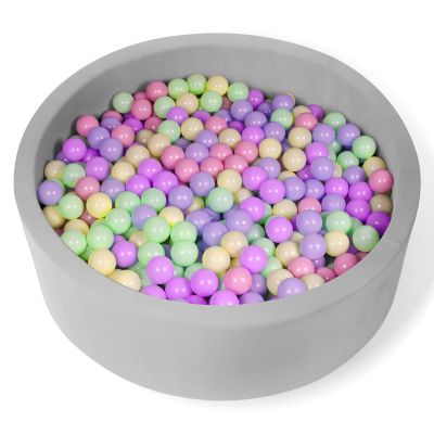 FUBOTRAD Baby Ball Pit for Balls 35.4" x 11.8" Round Foam Ball Pits for Kids Toddlers Soft Play Equipment - Balls NOT Included (Light Gray)