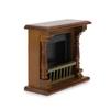 Dollhou Fireplace 1/12 Scale Miniature Wooden Furniture European Style Fireplace with Surround Mini House Christmas Decoration Accessories Handmade Gift (Brown) view 2