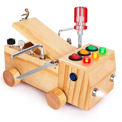 OAKJAR Montessori Schraubendreher Brett, Montessori Busy Board Spielzeug ab 2-6 Jahr, Montessori Activity Board Holzspielzeug Motorikspielzeug Lernspielzeug fr Babys Kleinkinder Jungen Mdchen