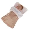 Baby Swaddle Blanket Stroller Wrap Fleece Warm Blanket Newborn Baby Sleeping Bag for 0-12 Month Boys Girls (Khaki, One Size) view 1