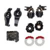 268g AMK TRX4 Brass Kit Black Coating Diff Cover C-Hub TRX6 Portal Housing Steering Knuckles Front Axle Weights with Brake Disc for 1/10 RC Crawler TRX4 Upgrades (Front) view 1
