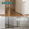 Babelio 29.7-46.5" No Bottom Bar Baby/Dog Gate for Stairs, House and Doorways, Auto Close Safety Pet Gates with Large Walk Thru Door, Hardware Mount, White view 3