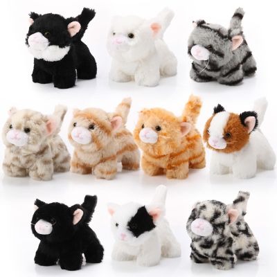 Lenwen 10 Pcs Cat Stuffed Animals Bulk Soft Cuddly Kitten Plush Sets Kittens Assorted Fluffy Stuffed Cats for Kiddos Birthday Gift Pet Party Favors Valentines Easter Stuffers(Standing Style)