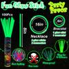 ILHSTY 100 pk 8'' Green Glow Sticks Glow Necklaces In The Dark Party Favors Supplies Bright GlowSticks Bulk for Birthday Easter Valentine Mardi Gras Christmas St. Patrick Halloween Party (Green*100) view 3