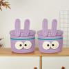 Woven Basket, Organizer Bin Round Woven Shelf Baskets With Lid, Decorative Soft Cotton Shelf Storage Basket for Baby Nursery, Living Room, Bathroom view 3