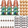 Poen 48 Pcs Football Party Favors Include 12 Drawstring Backpack 12 Mini Football 12 Keychain 12 Wax Thread Braided Bracelet Inspirational Team Gift view 1