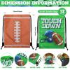 Poen 48 Pcs Football Party Favors Include 12 Drawstring Backpack 12 Mini Football 12 Keychain 12 Wax Thread Braided Bracelet Inspirational Team Gift view 2