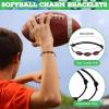 Poen 48 Pcs Football Party Favors Include 12 Drawstring Backpack 12 Mini Football 12 Keychain 12 Wax Thread Braided Bracelet Inspirational Team Gift view 4