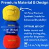 Covelico Footbag Hacky Set of 3 for Kids, Teens & Adults. Yellow, Blue & Red Sack - Each 2.28 inch, 1.6oz, Durable Dual Layered Synthetic Suede, Instructions & Stylish Bag, Solo or Group Footbag Game view 3