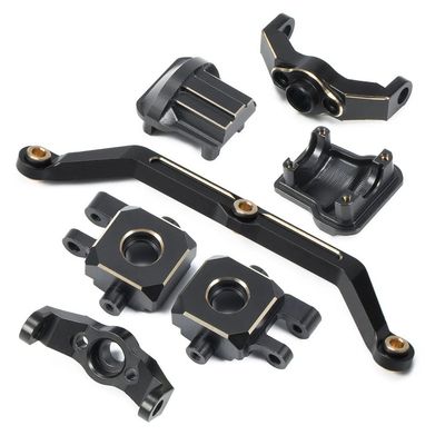 Brass C Hub Carrier Steering Cup Linkage Rod Bridge Axle Cover Combo for Traxxas TRX4-M TRX4M 1/18 RC Crawler Car