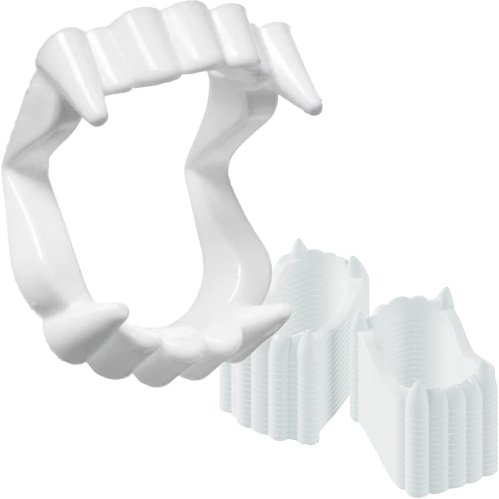 The Dreidel Company Halloween White Teeth Fangs Teeth, Costume, Funny Halloween Dress-Up, Pretend Play Decoration (3000-Pack)
