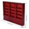 1:12 Dollhouse Bookshelf, Mini Display Cabinet Exquisite Wood Dollhouse Accessory Miniature Furniture (Red Brown) view 3