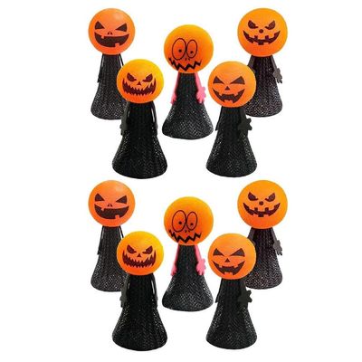 10pcs Funny Bouncing Jumping Pumpkins Spring Birthday Party Decor For Kids Toy Finger Halloween Toy Decoration Jumping Pumpkins