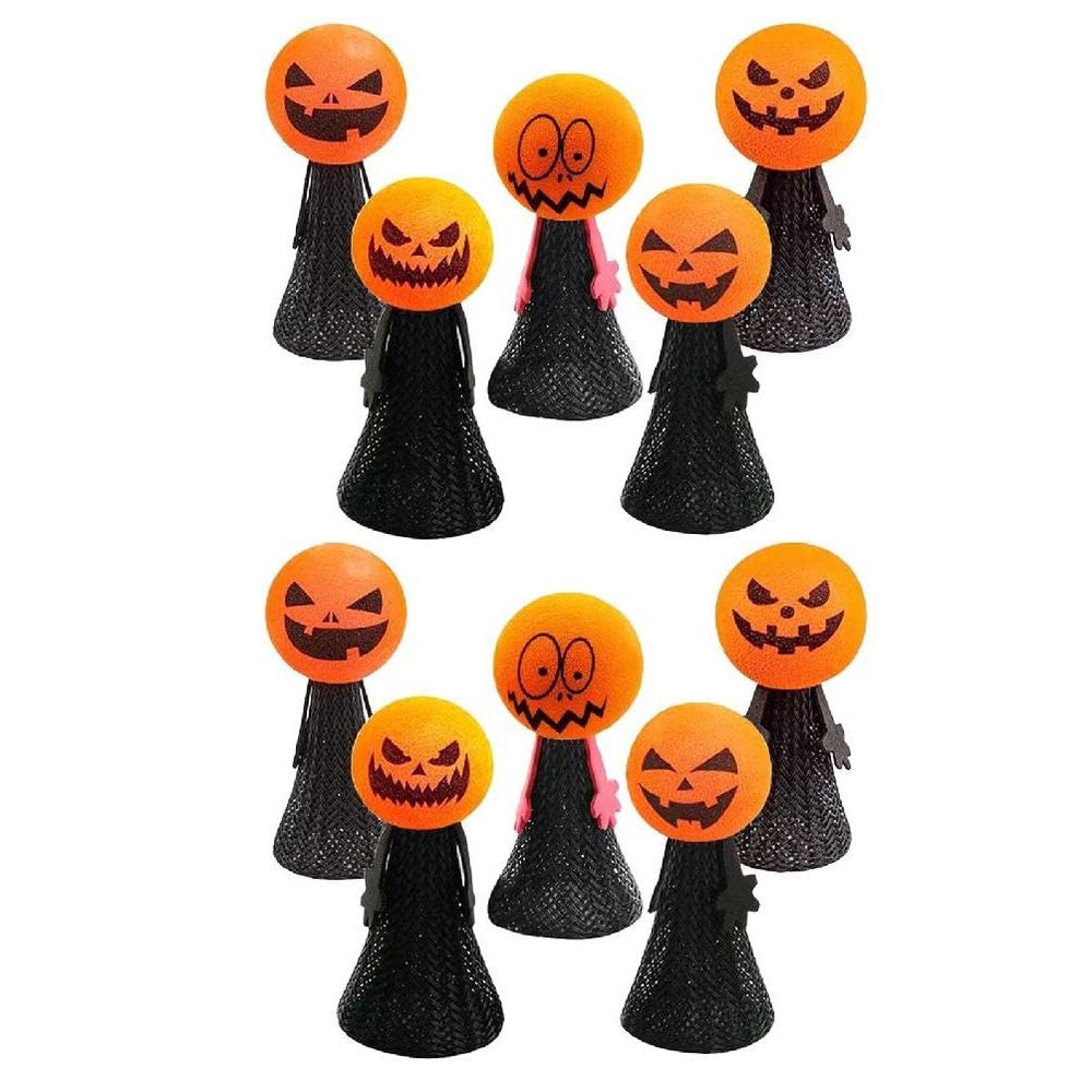 10pcs Funny Bouncing Jumping Pumpkins Spring Birthday Party Decor For Kids Toy Finger Halloween Toy Decoration Jumping Pumpkins
