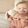 LABELLATANIS Wooden Baby Rattle - Bunny - Newborn - Crochet - Cream, White, Pink view 3