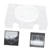 HOOTNEE Rotating Poker Card Stand with Tray Compact Storage Rack for Playing Cards Lightweight Plastic Design Non-Slip Base Holds Decks for Play view 3