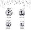 108 PCS Disco Ball Cake Ornaments Reflective Mirror Ball 70s Themed Party Decoration Silver Disco Table Decor for Christmas Tree Dance Music view 2