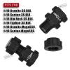 ARRCat 14mm to 17mm Wheel Hex 10mm Extended Wheel Hub Drive with Anti-dust Cap Nuts Upgrades Part for 1/10 Granite Senton Big Rock Typhon 3S BLX,Aluminum Hex Hub Adapters Hops Up,Black view 2