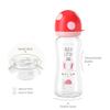 YOHKOH Natural Glass Baby Bottle with Level 2 Medium Flow Nipple, Newborn Anti-Colic Baby Bottles, Wide Neck Mushroom Baby Glass Bottle (8.8ounce (Pack of 4), Multicolour1) view 3