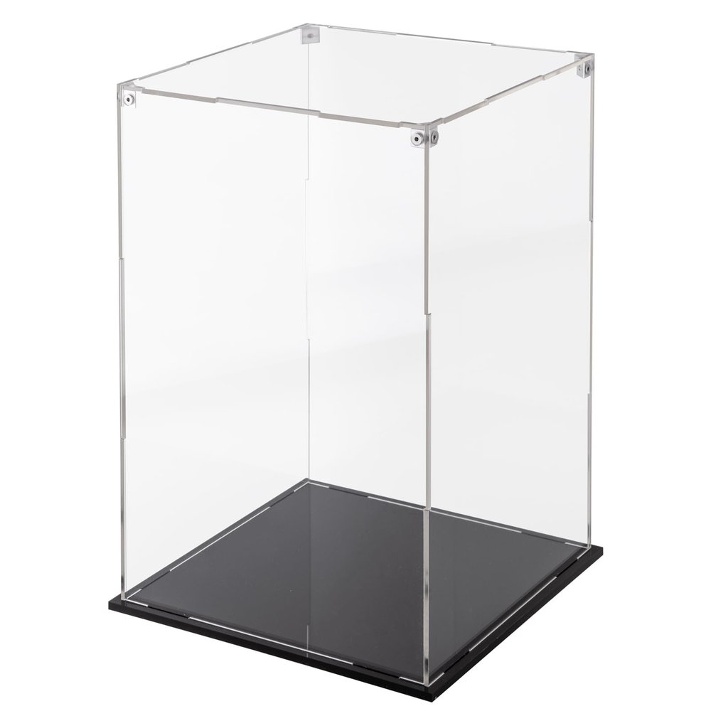 Cliselda Large Acrylic Display Case 10x10x16 inch for Collectibles, Sturdy Clear Acrylic Display Box Trophy Case Countertop Box , Assemble Dustproof Protection Showcase for Models Figures Doll
