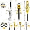 Yazabai 44 Pcs 2026 New Year's Eve Party Supplies Including Happy New Year Hats Glasses Silver and Gold Noisemakers (Glasses) view 3
