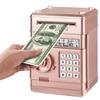 Adevena Electronic Piggy Bank, Mini ATM Password Money Bank Cash Coins Saving Box for Kids, Cartoon Safe Bank Box Perfect Toy Gifts for Boys Girls (Rose Gold) view 1