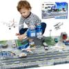 Airplane Toy Set with Trucks, Helicopter, Planes, Signs and Airport Playmat, Interactive Early Learning Toys for Boys Girls, Great Gift for Birthday view 1