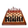 The Chess Empire-1960 Mikhail Tal Complete Chess Set Reproduction Crimson Boxwood & Ebonized 4.125" King with 2" Square Chess Board Luxury Chess Set view 1