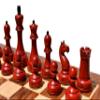 The Chess Empire-1960 Mikhail Tal Complete Chess Set Reproduction Crimson Boxwood & Ebonized 4.125" King with 2" Square Chess Board Luxury Chess Set view 3