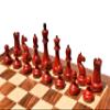 The Chess Empire-1960 Mikhail Tal Complete Chess Set Reproduction Crimson Boxwood & Ebonized 4.125" King with 2" Square Chess Board Luxury Chess Set view 4