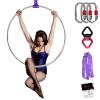 PRIOR FITNESS Aerial Hoop Set, Professional Aerial Lyra, 80cm Silver Tab-Less Aerial Ring Equipment with Complete Rigging Hardware, Circus Fitness Aerial Hoop Kit view 1