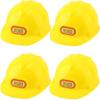Fahacop 4 Pack Construction Hard Hats Yellow Construction Hat Plastic Worker Helmet for Boys Girls Construction Worker Costume Birthday Party Favor view 1
