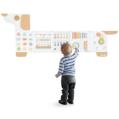 Beright Dog Activity Wall Busy Board Panels, Montessori Sensory Toys, Toddler Learning Activity Center, Perfect for Toddler Playroom & Children's Daycare, White