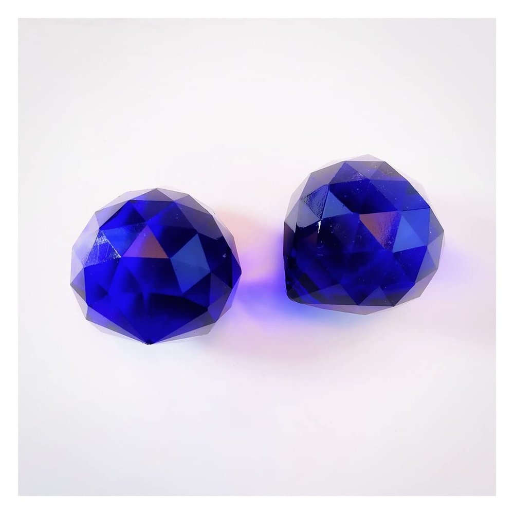 Chandelier Crystal Prisms Pendants 2PCS Chandelier Crystals Ball Shinning Faceted Pendant Prism Parts Chandelier Crystal Prisms Pendants (Color : Dark Blue)