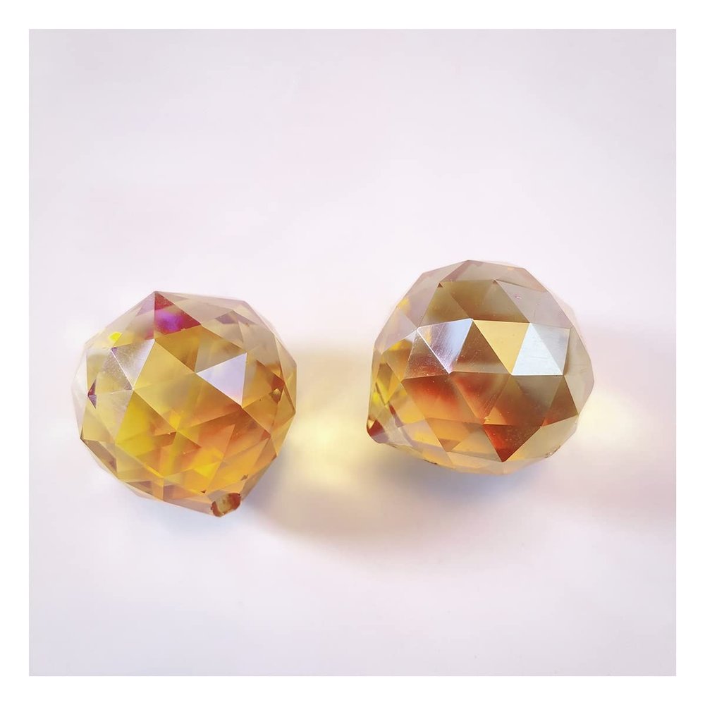 Chandelier Crystal Prisms Pendants 2PCS Chandelier Crystals Ball Shinning Faceted Pendant Prism Parts Chandelier Crystal Prisms Pendants (Color : Champagne)