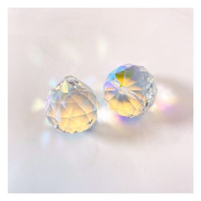 Chandelier Crystal Prisms Pendants 2PCS Chandelier Crystals Ball Shinning Faceted Pendant Prism Parts Chandelier Crystal Prisms Pendants (Color : AB Color)