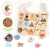 Adena Montessori Colorful Multiple Shape Puzzles Toys for 6-12 Months 1 Year Old Toddler Babies First Shapes Geometric Jumbo Knob Wooden Puzzle Color Sorter (Animals) view 3