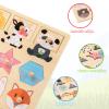 Adena Montessori Colorful Multiple Shape Puzzles Toys for 6-12 Months 1 Year Old Toddler Babies First Shapes Geometric Jumbo Knob Wooden Puzzle Color Sorter (Animals) view 4