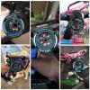 GOUPRC Upgrade Metal RC Hand Wheel Remote Control Steering Wheel with Brake Disc Brake Caliper for SANWA MT4/MT5/M12/M17 Flysky NB4Series WFLY X9Series RC Remote Control (Blue) view 4