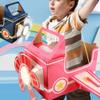 BESTOYARD Wearable Cardboard Airplane Toys Kids Cardboard Airplane Costume Wearable Aircraft Plane Toy Toddler Airplane Costume Cardboard Making Toy for Playtime Pink view 2