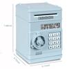 Adevena Electronic Piggy Bank, Mini ATM Password Money Bank Cash Coins Saving Box for Kids, Cartoon Safe Bank Box Perfect Toy Gifts for Boys Girls (Light Blue) view 3