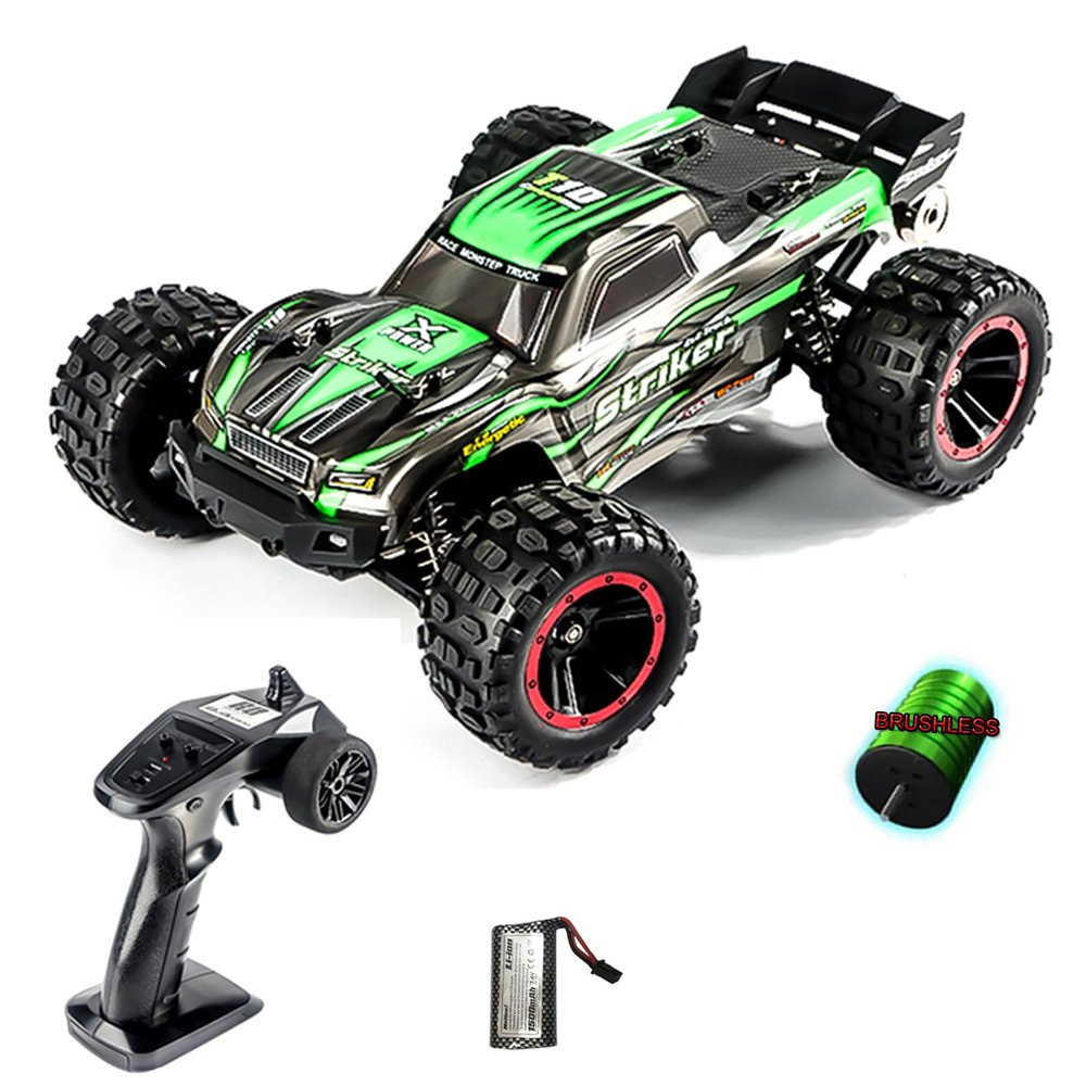 GoolRC 2105A Brushless RC Cars, 1:14 Scale Remote Control Car, 4WD 75KM/H High Speed RC Truck, All Terrains Off-Road Monster Trucks, 2.4GHz Electric Vehicle for Adults (Green)