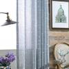 HooHero Blue Modern 52 Wide Bedroom Sheer Curtains Living Room Voile Plaid Printed Semi Gauze view 4