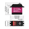 20KG High Torque Stainless Steel Gear Digital Servo with 25T Servo Horn Screw Kit for 1/8 1/10 1/12 RC Car RC Boat Robot Plane Helicopter, Control Angle 270 Degree view 4