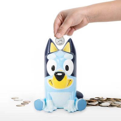 Jay Franco Bluey Ceramic Piggy Bank - Kids Room Dcor & Coin Bank - Children's Learning Resource