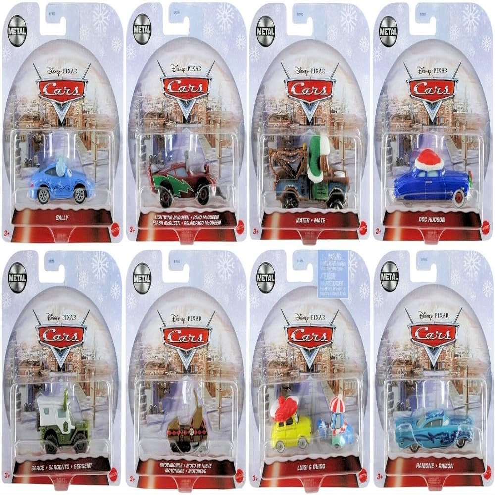 Mattel DisneyPixar Cars 2023 Holiday Winter Series Complete Bundle of 8 Special Edition DieCast Vehicles (GYD55956A) | Limited Edition Holiday Designs Ages3+