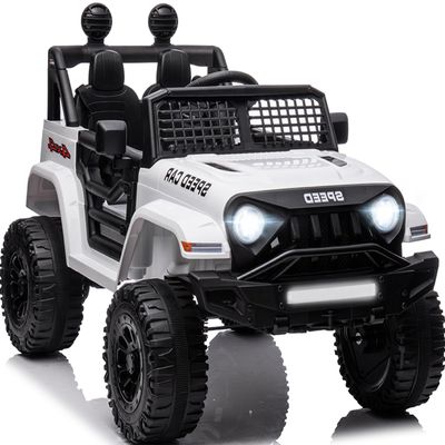 12V Ride On Car, Electric Car for Kids, 12V Ride on Toys, Kids Cars with 3 Speeds Adjustable w/Bluetooth, Parent Remote Control, Spring Suspension, AUX Port-White