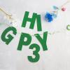 116 Pcs DIY Glitter Customizable Kit - Custom Banner with 111 Letters, Numbers, 3 Rope and 2 Threading Devices for Personalized Decor - Green view 3