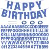 116 Pcs DIY Glitter Custom Banner Kit - Customize with 111 Letters and Numbers, 3 Rope, 2 Threading Devices for Personalized Decor - Halloween, Birthday (Blue) view 1